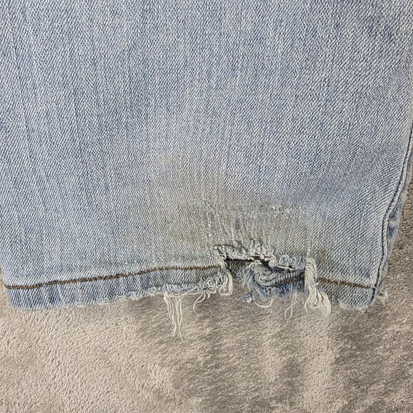 Levis 518 Jeans Womens 7 Juniors Light Wash Superlow Boot Cut Frayed Hem Y2K - Picture 12 of 15